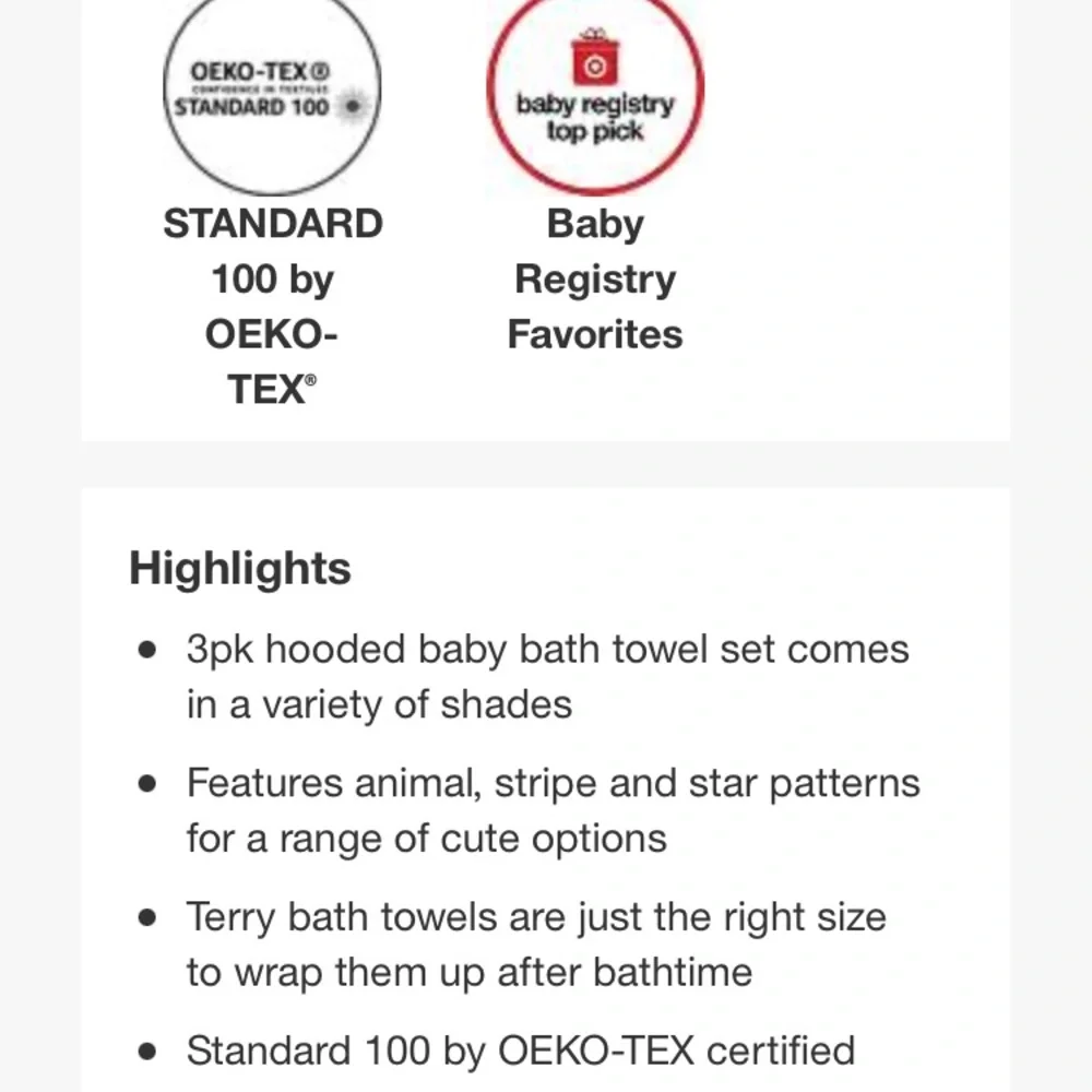 3pk Baby Hooded Bath Towel - Cloud Island™
